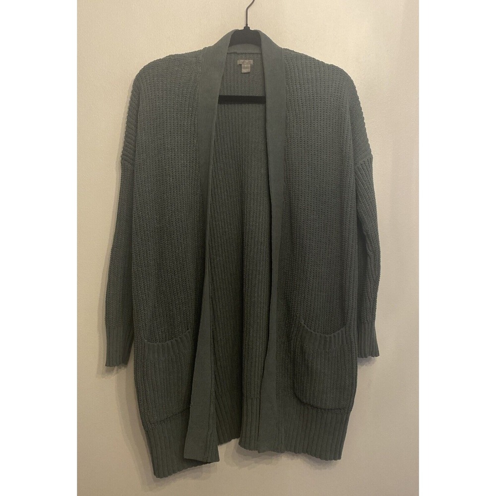Aerie‎ Womens Oversized Cardigan Knit Sweater Green Size XS